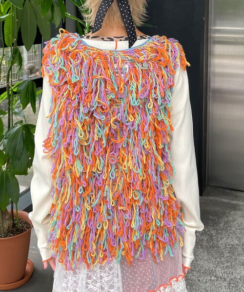 HELLO.SANFRANCISCO（ハローサンフランシスコ）の「【HELLO.SANFRANCISCO/ハローサンフランシスコ】カラーループフリンジリボンベスト（ベスト・レディース・オレンジ/ピンク・ONE SIZE）」の18枚目の写真