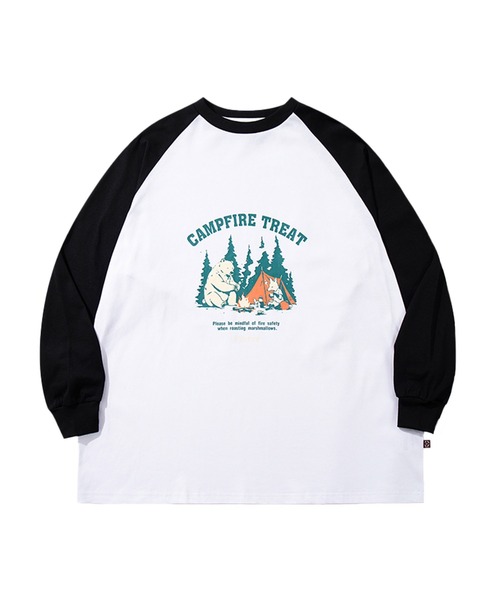 S'more(スモア)の「S'more Campfire Treat Raglan L/S Tee キャンプファイヤートリートラグランロングスリーブTシャツ(Tシャツ/カットソー・レディース・ベージュ/ホワイト・MEDIUM/LARGE/X-LARGE/SMALL)」の2枚目の写真