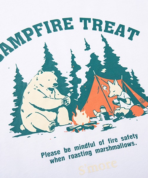 S'more(スモア)の「S'more Campfire Treat Raglan L/S Tee キャンプファイヤートリートラグランロングスリーブTシャツ(Tシャツ/カットソー・レディース・ベージュ/ホワイト・MEDIUM/LARGE/X-LARGE/SMALL)」の5枚目の写真