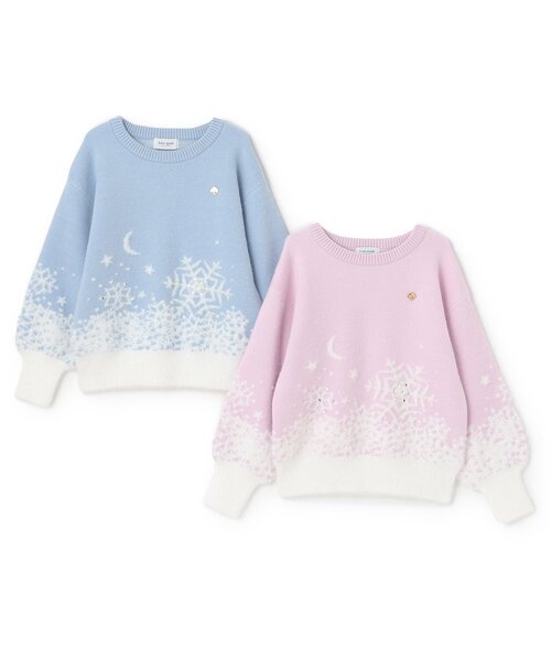 kate spade new york kids（ケイトスペードニューヨーク）の「スノーフレークセーター（ニット/セーター・キッズ・サックスブルー/ピンク・L(150-160cm)/90-100cm/S(110-120cm)/M(130-140cm)）」の9枚目の写真