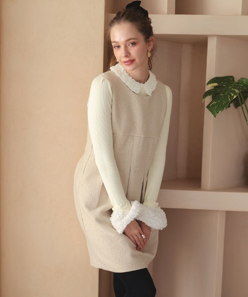 DONOBAN（ドノバン）の「フラワーブロッサムニット（ニット/セーター・レディース・アイボリー/ブラック/グレー・ONE）」の7枚目の写真