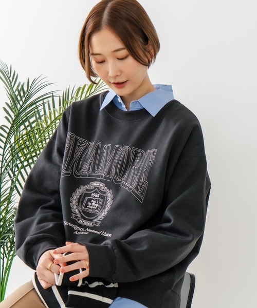 fort point(フォーポイント)の「【C-FORT POINT/フォートポイント】カレッジロゴ ステッチ刺繍トレーナー(スウェット・レディース・杢グレー/チャコールグレー/ライトグレー・FREE)」の22枚目の写真