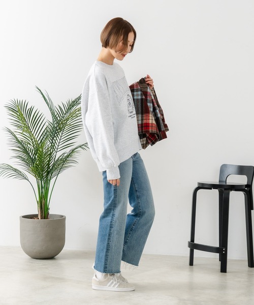 fort point(フォーポイント)の「【C-FORT POINT/フォートポイント】カレッジロゴ ステッチ刺繍トレーナー(スウェット・レディース・杢グレー/チャコールグレー/ライトグレー・FREE)」の19枚目の写真