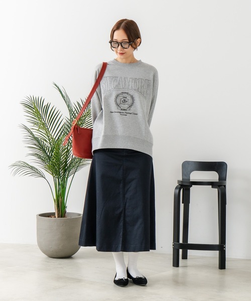 fort point(フォーポイント)の「【C-FORT POINT/フォートポイント】カレッジロゴ ステッチ刺繍トレーナー(スウェット・レディース・杢グレー/チャコールグレー/ライトグレー・FREE)」の7枚目の写真