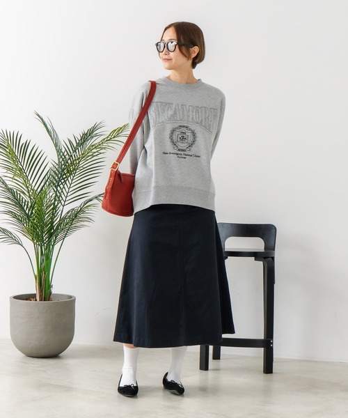 fort point(フォーポイント)の「【C-FORT POINT/フォートポイント】カレッジロゴ ステッチ刺繍トレーナー(スウェット・レディース・杢グレー/チャコールグレー/ライトグレー・FREE)」の8枚目の写真