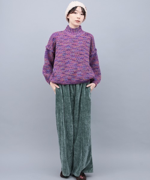 チチカカ（チチカカ）の「メランジハイネックニットプルオーバー（ニット/セーター・レディース・グレー/パープル/ブラウン・FREE）」の6枚目の写真