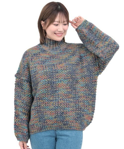 チチカカ（チチカカ）の「メランジハイネックニットプルオーバー（ニット/セーター・レディース・グレー/パープル/ブラウン・FREE）」の7枚目の写真