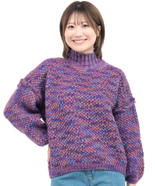 チチカカ（チチカカ）の「メランジハイネックニットプルオーバー（ニット/セーター・レディース・グレー/パープル/ブラウン・FREE）」の9枚目の写真