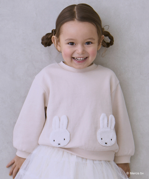 petit main（プティマイン）の「【miffy】モチーフトレーナー（スウェット・キッズ・アイボリー/ブラック/ライトピンク/ブルー・100cm/80ｃｍ/90cm/110cm/120cm/130cm）」の4枚目の写真