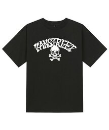 KTB0164 レタリングスカルブラッド半袖Tシャツ - ブラック