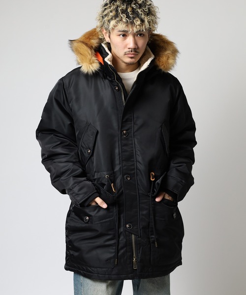 GUESS JEANS(ゲスジーンズ)の「GUESS JEANS ナイロンモッズコート(モッズコート・メンズ・ブラック/ネイビー・L/M/S/XL)」の2枚目の写真