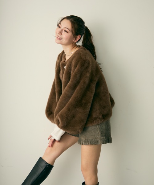 Lunea（ルネア）の「ボリュームファーブルゾン（ブルゾン・レディース・ブラウン/アイボリー/ブラック・FREE）」の18枚目の写真