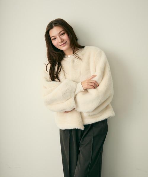 Lunea（ルネア）の「ボリュームファーブルゾン（ブルゾン・レディース・ブラウン/アイボリー/ブラック・FREE）」の19枚目の写真