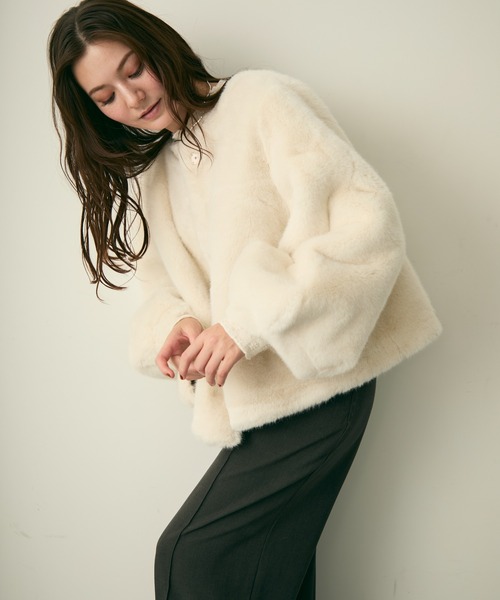 Lunea（ルネア）の「ボリュームファーブルゾン（ブルゾン・レディース・ブラウン/アイボリー/ブラック・FREE）」の21枚目の写真