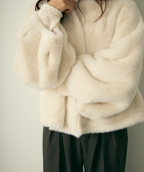 Lunea（ルネア）の「ボリュームファーブルゾン（ブルゾン・レディース・ブラウン/アイボリー/ブラック・FREE）」の8枚目の写真