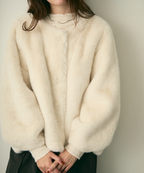 Lunea（ルネア）の「ボリュームファーブルゾン（ブルゾン・レディース・ブラウン/アイボリー/ブラック・FREE）」の14枚目の写真