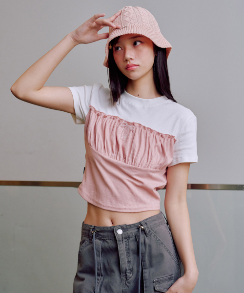 ZEROPLANET（ゼロプラネット）の「ララリボンシャーリングトップス[PINK]（Tシャツ/カットソー・レディース・その他・MEDIUM/SMALL）」の2枚目の写真
