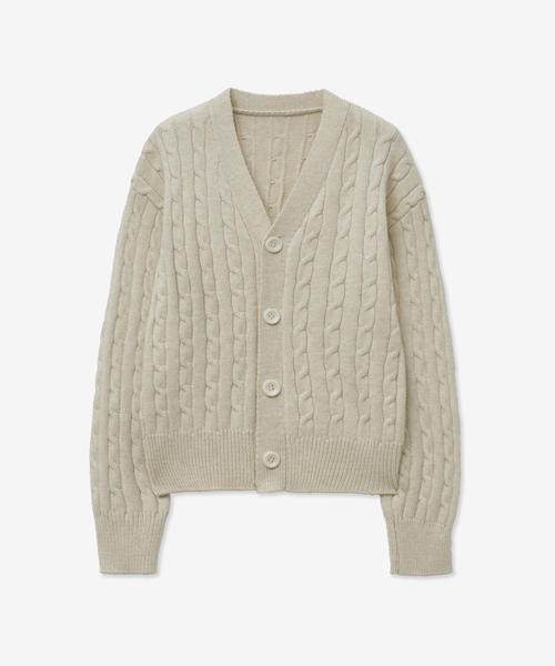LADY VOLUME（レディーボリューム）の「CABLE POINT BUTTON KNIT CARDIGAN_CREAM（カーディガン/ボレロ・レディース・その他・F）」の2枚目の写真