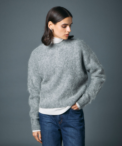 バトナー 　ニットプルオーバー　　　モヘヤ　アルパカ　シャギー バトナー ニットプルオーバー モヘヤ アルパカ シャギー ゆったり