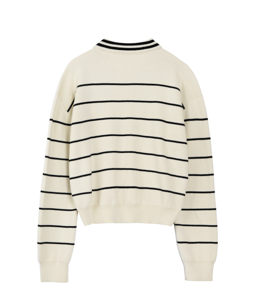 YALE(イェール)の「ウィメンズ Yロゴストライプポロニット_アイボリー(ニット/セーター・レディース・その他・SMALL/MEDIUM)」の3枚目の写真