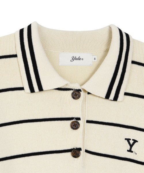 YALE(イェール)の「ウィメンズ Yロゴストライプポロニット_アイボリー(ニット/セーター・レディース・その他・SMALL/MEDIUM)」の4枚目の写真