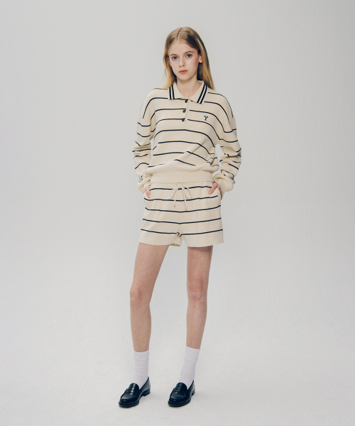 YALE(イェール)の「ウィメンズ Yロゴストライプポロニット_アイボリー(ニット/セーター・レディース・その他・SMALL/MEDIUM)」の8枚目の写真