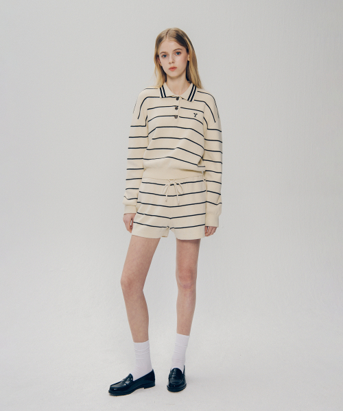 YALE(イェール)の「ウィメンズ Yロゴストライプポロニット_アイボリー(ニット/セーター・レディース・その他・SMALL/MEDIUM)」の11枚目の写真