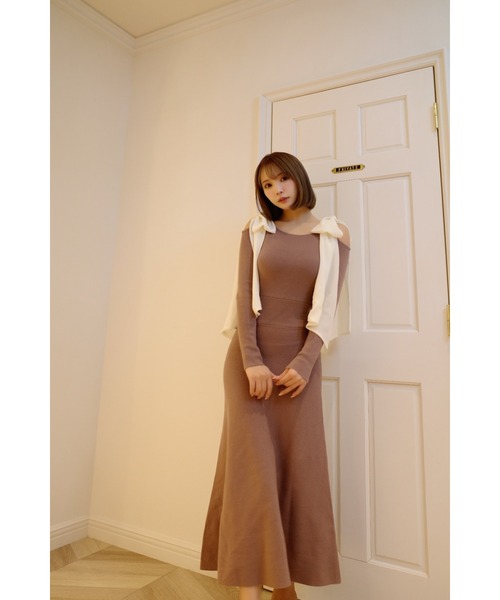 セール】Open Shoulder Ribbon Knit Dress（ワンピース）｜MISTREASS