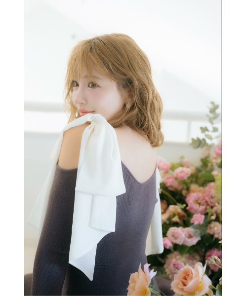 セール】Open Shoulder Ribbon Knit Dress（ワンピース）｜MISTREASS
