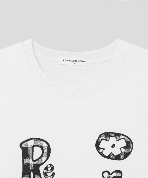SLOW RECORD HOUSE（スローレコードハウス）の「タイポプレイレコードTシャツ_ホワイト（Tシャツ/カットソー・レディース・その他・LARGE/MEDIUM/SMALL）」の7枚目の写真