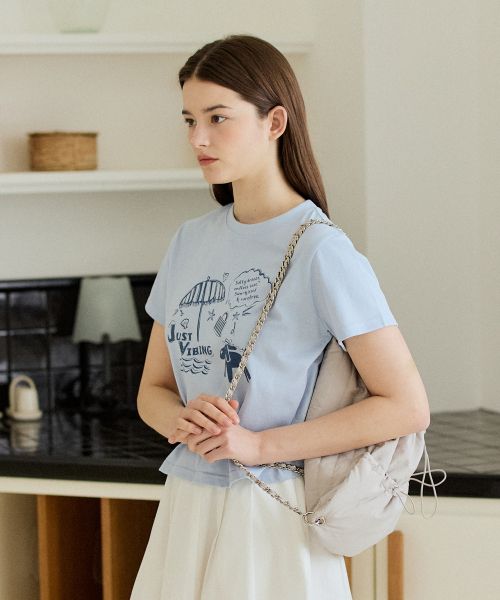 YUPPE(ヨッペ)の「PIKNIC DOG T-SHIRT_SKY BLUE(Tシャツ/カットソー・レディース・その他・FREE)」の6枚目の写真