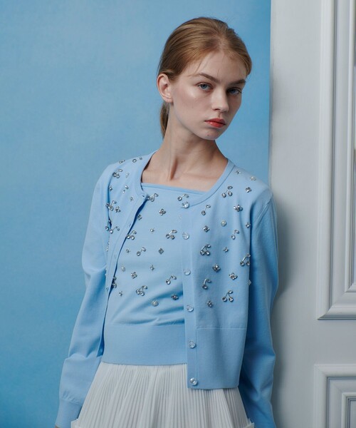 LOULOU WILLOUGHBY】CHERRYビジューカーディガン（カーディガン/ボレロ