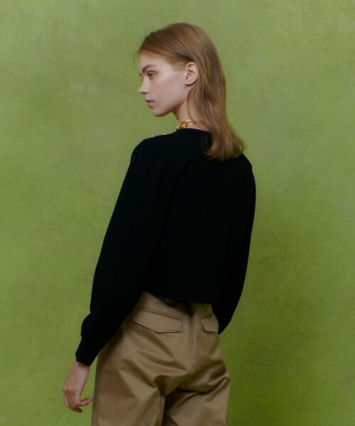 LOULOU WILLOUGHBY（ルルウィルビー）の「【LOULOU WILLOUGHBY】CHERRYビジューカーディガン（カーディガン/ボレロ・レディース・ブラック/サックスブルー/オフホワイト・2）」の19枚目の写真