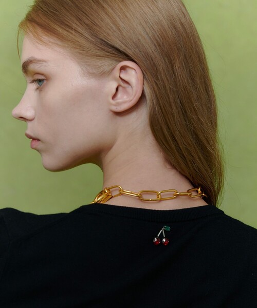 LOULOU WILLOUGHBY（ルルウィルビー）の「【LOULOU WILLOUGHBY】CHERRYビジューカーディガン（カーディガン/ボレロ・レディース・ブラック/サックスブルー/オフホワイト・2）」の21枚目の写真