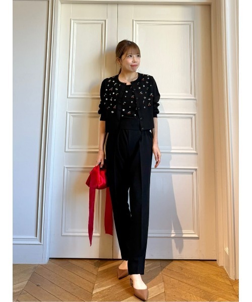 LOULOU WILLOUGHBY（ルルウィルビー）の「【LOULOU WILLOUGHBY】CHERRYビジューカーディガン（カーディガン/ボレロ・レディース・ブラック/サックスブルー/オフホワイト・2）」の7枚目の写真