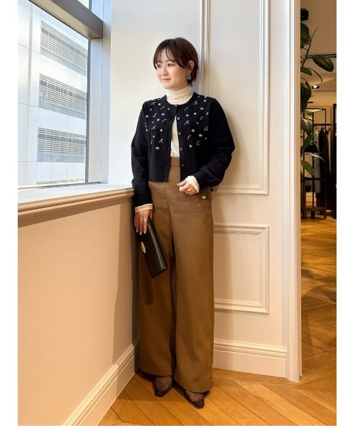 LOULOU WILLOUGHBY（ルルウィルビー）の「【LOULOU WILLOUGHBY】CHERRYビジューカーディガン（カーディガン/ボレロ・レディース・ブラック/サックスブルー/オフホワイト・2）」の14枚目の写真