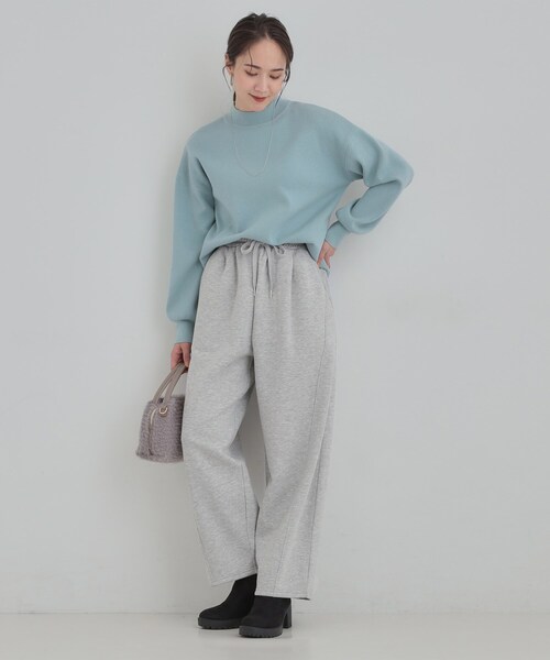 Cutie Blonde（キューティーブロンド）の「【洗濯機可/あったか/S-LL】裏起毛ストーン付き スウェットカーブパンツ（その他パンツ・レディース・ライトグレー/ブラック・04/03/02/01）」の9枚目の写真