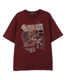 VANNWORKS（バンワークス）の「CAT DO IT オーバーサイズ 半袖Tシャツ (VS0113) バーガンディ（Tシャツ/カットソー）」
