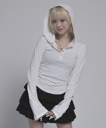 17HR（セブンティーンアワーズ）の「レースフードヘンリーネックロンT（Tシャツ/カットソー）」