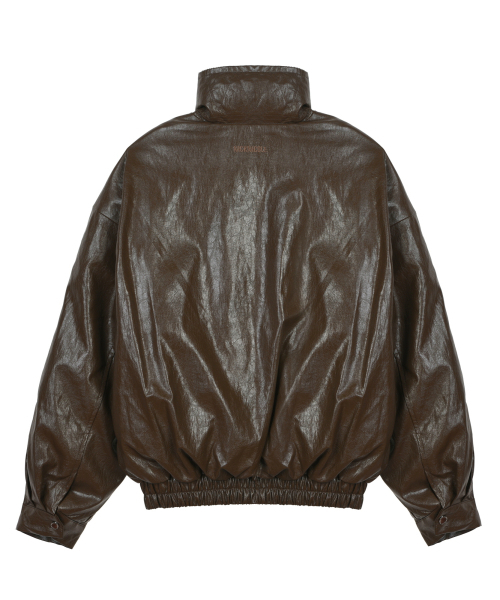 NICK&NICOLE（ニックアンドニコール）の「CRINKLE FAUX LEATHER PADDING_BROWN（ダウンジャケット/コート・レディース・その他・FREE）」の2枚目の写真