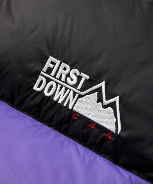 FIRST DOWN(ファーストダウン)の「FIRST DOWN LIGHT BUBBLE DOWN JKT(ファーストダウン ライトバブルダウンジャケット)(ダウンジャケット/コート・メンズ・パープル/グレー/ブラック・MEDIUM/X-LARGE/LARGE)」の18枚目の写真