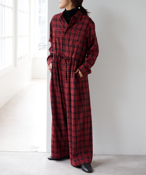 セール】アウトポケットシャツオールインワン（つなぎ/オールインワン