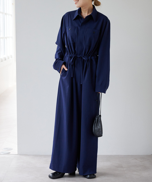 セール】アウトポケットシャツオールインワン（つなぎ/オールインワン