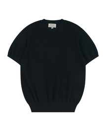 Essential Comfort Short Sleeve Round Knit (Navy)