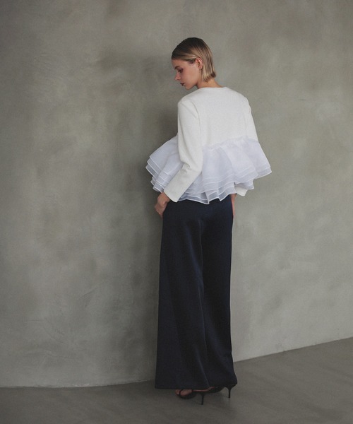 MERAKI(メラキ)の「アシンメトリーレーストップス(その他トップス・レディース・ホワイト/ブラック・FREE)」の6枚目の写真