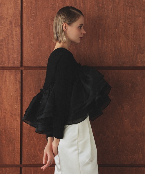 MERAKI(メラキ)の「アシンメトリーレーストップス(その他トップス・レディース・ホワイト/ブラック・FREE)」の13枚目の写真