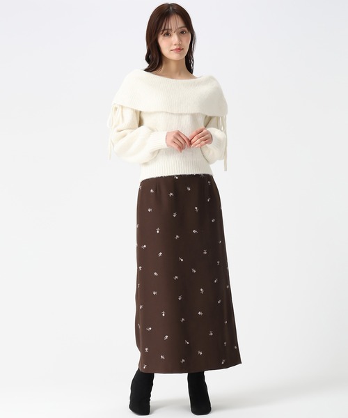 31 Sons de mode(トランテアン ソン ドゥ モード)の「2025秋冬新作 刺繍タイトスカート(スカート・レディース・ブルー/ブラウン/ベージュ・S/M)」の8枚目の写真