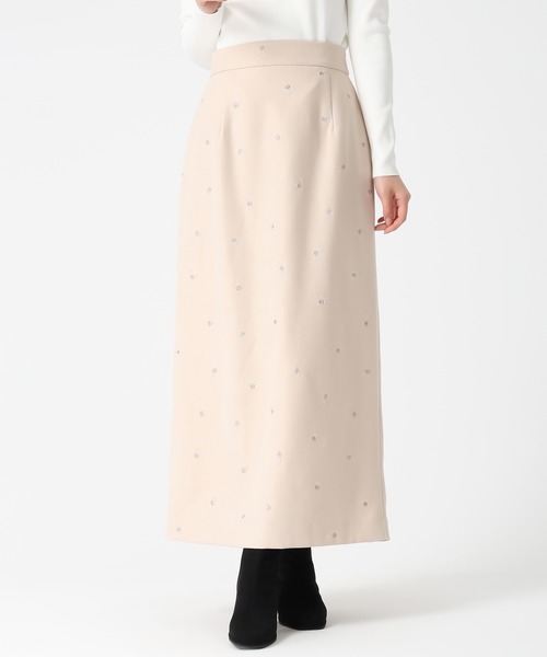 31 Sons de mode(トランテアン ソン ドゥ モード)の「2025秋冬新作 刺繍タイトスカート(スカート・レディース・ブルー/ブラウン/ベージュ・S/M)」の4枚目の写真