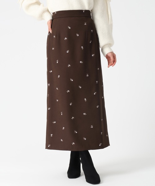 31 Sons de mode(トランテアン ソン ドゥ モード)の「2025秋冬新作 刺繍タイトスカート(スカート・レディース・ブルー/ブラウン/ベージュ・S/M)」の6枚目の写真