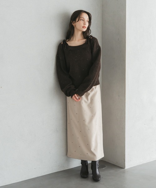 31 Sons de mode(トランテアン ソン ドゥ モード)の「2025秋冬新作 刺繍タイトスカート(スカート・レディース・ブルー/ブラウン/ベージュ・S/M)」の18枚目の写真